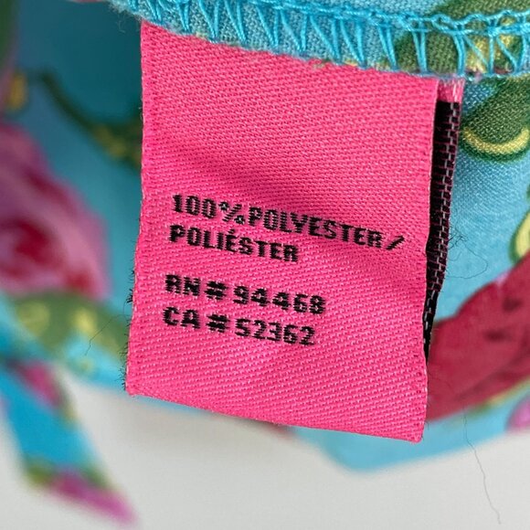 Betsey Johnson Womens Small Floral Blouse Bell Sleeves V Neck Waist Tie Top - Picture 5 of 9